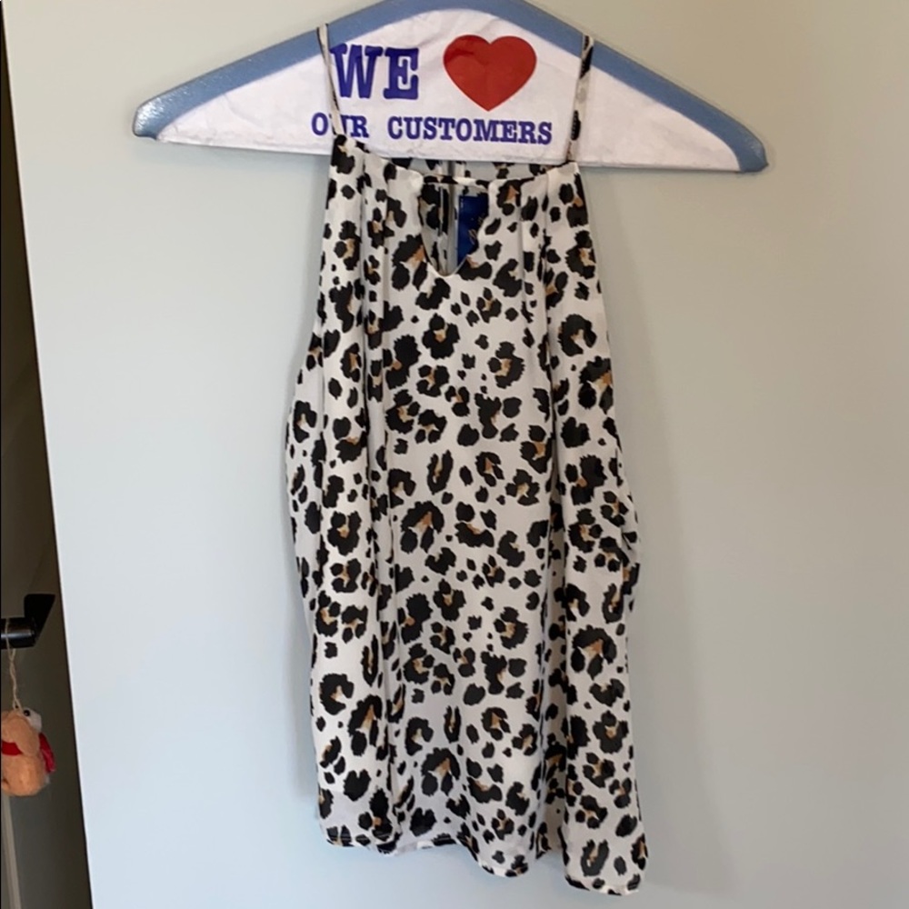 Blue Rain cheetah print tank top